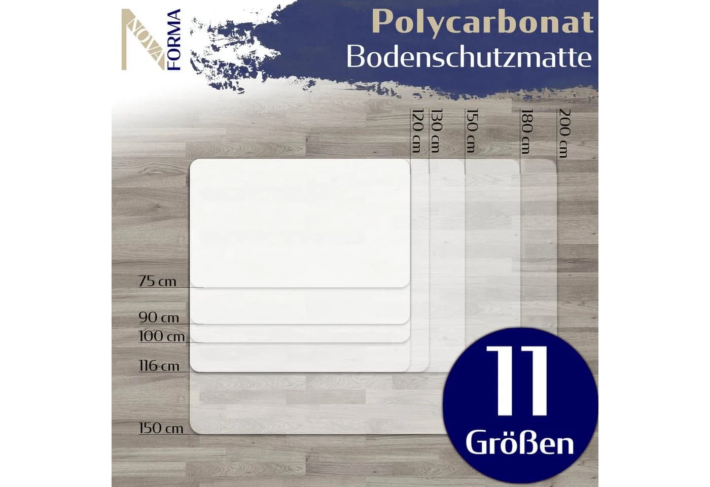 Nova Forma Bodenschutzmatte DURA, transparente Stuhlmatte für Hartböden - Bild 3