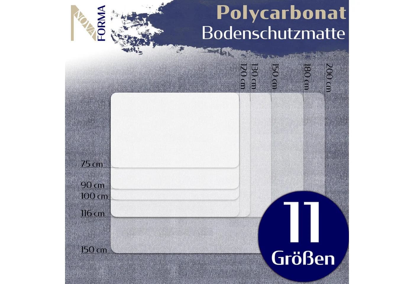 Nova Forma Bodenschutzmatte DURA Transparente Stuhlmatte für Teppichböden - Bild 3