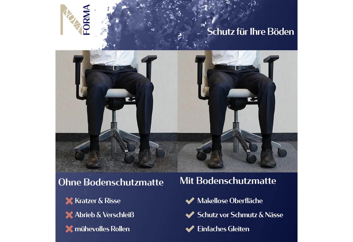 Nova Forma Bodenschutzmatte PET Transparent für Teppichböden - Bild 5