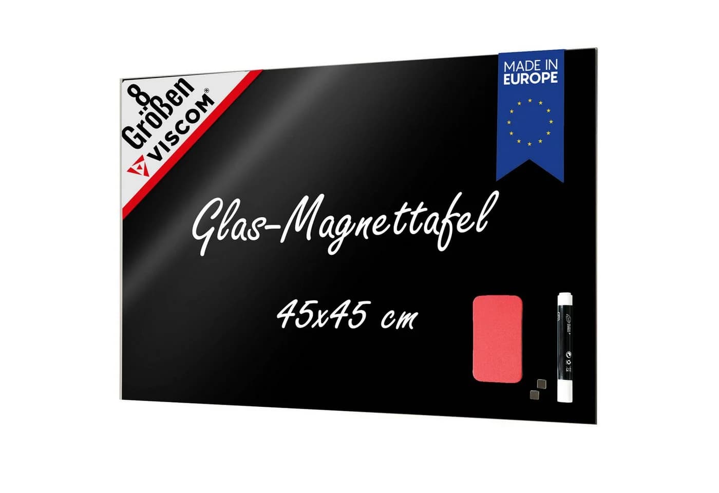 Viscom Magnettafel MIO Glas-Magnettafel Schwarz inkl. Zubehör - Bild 2