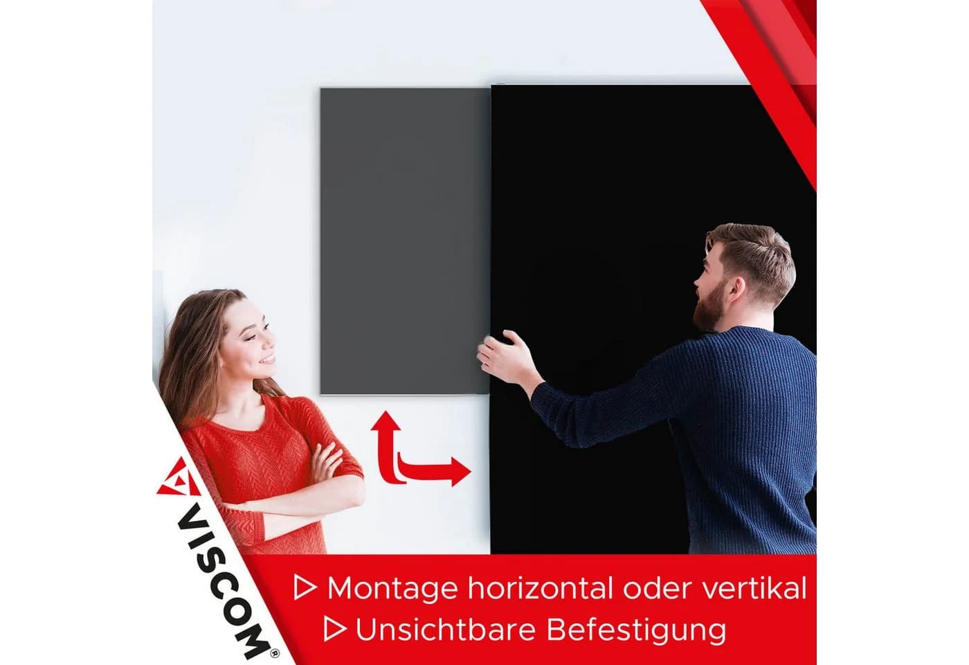 Viscom Magnettafel MIO Glas-Magnettafel Schwarz inkl. Zubehör - Bild 3