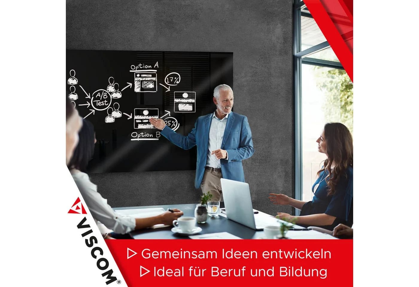 Viscom Magnettafel MIO Glas-Magnettafel Schwarz inkl. Zubehör - Bild 5