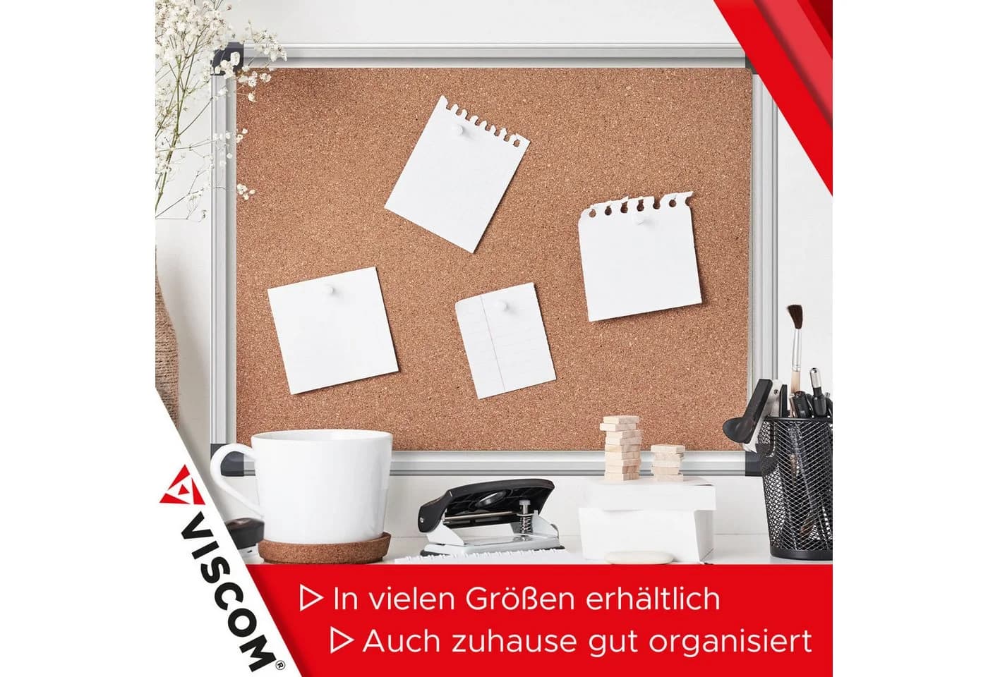 Viscom Pinnwand CORKY Kork-Oberfläche Aluminiumrahmen Selbstheilend - Bild 5