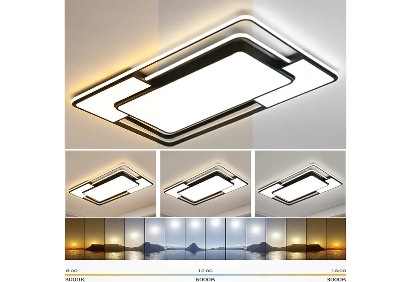 style home LED Deckenleuchte dimmbar mit Fernbedienung Schwarz - Bild 1