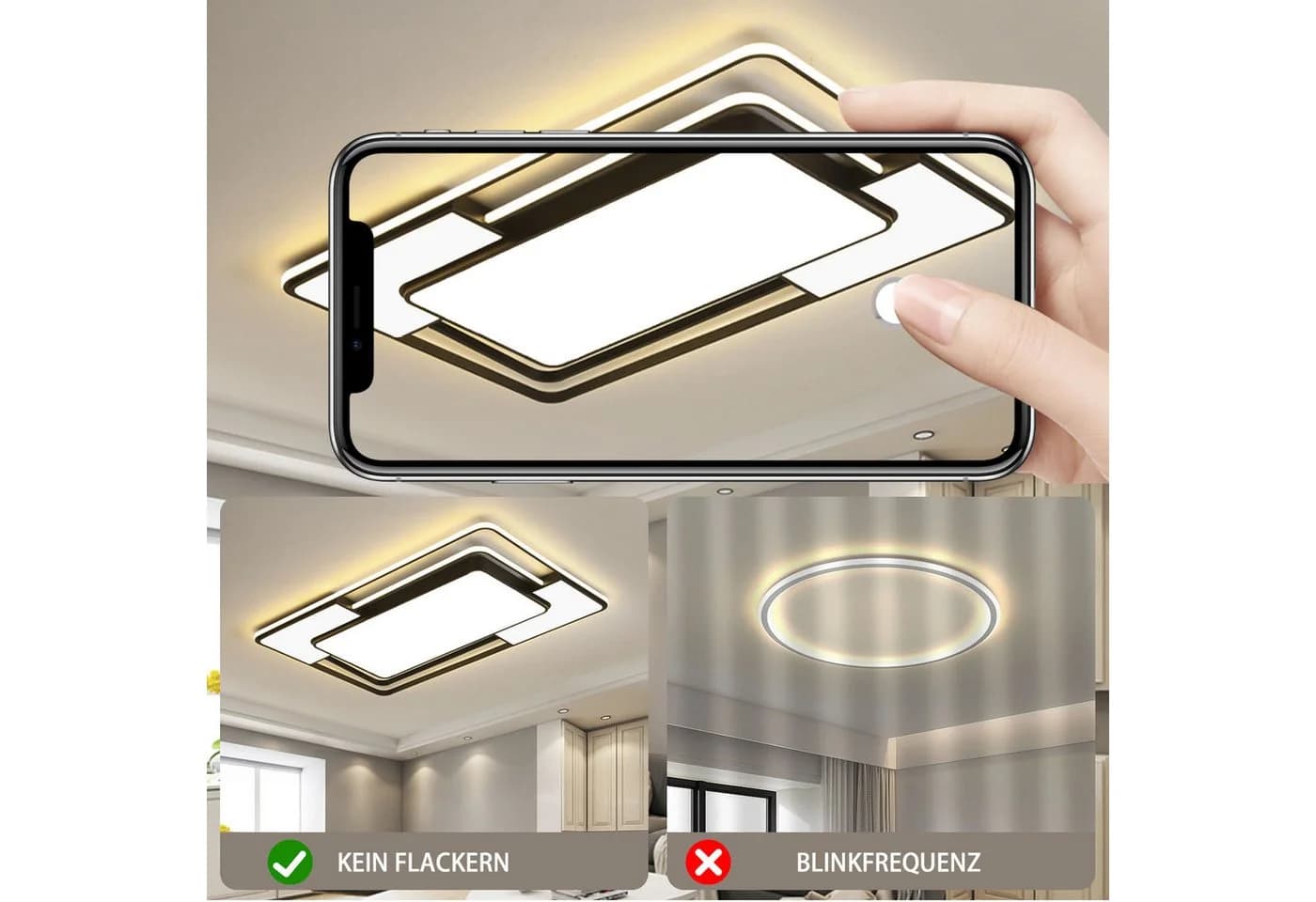 style home LED Deckenleuchte dimmbar mit Fernbedienung Schwarz - Bild 3
