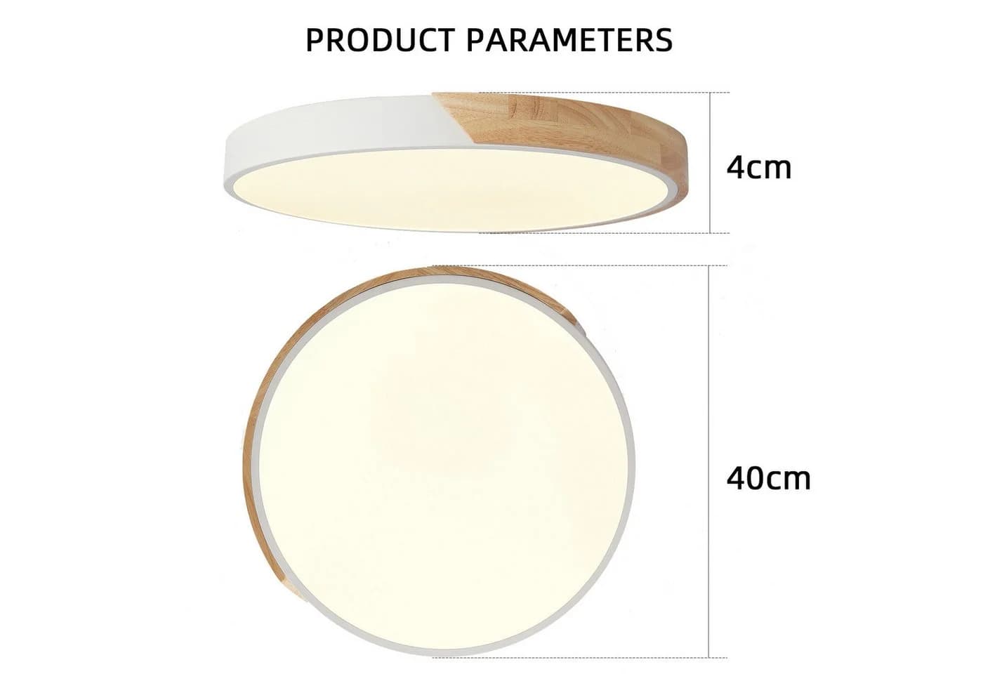 style home LED Deckenleuchte Runde Deckenlampe Holz Metall Dimmbar - Bild 5