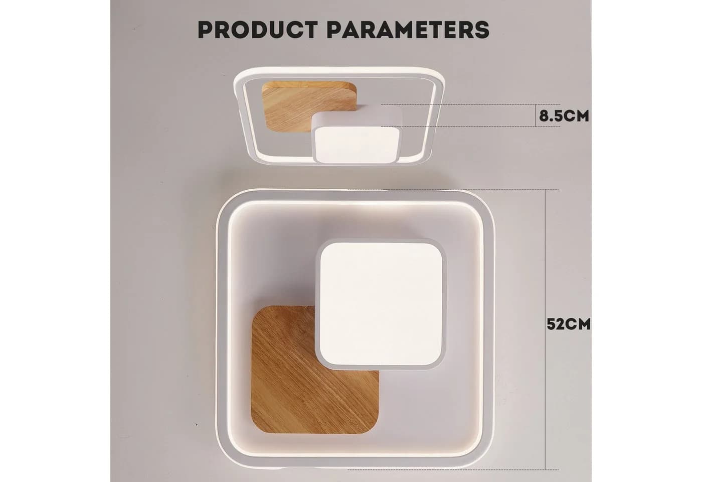 style home LED Deckenleuchte Dimmbar Fernbedienung Holz Acryl - Bild 4