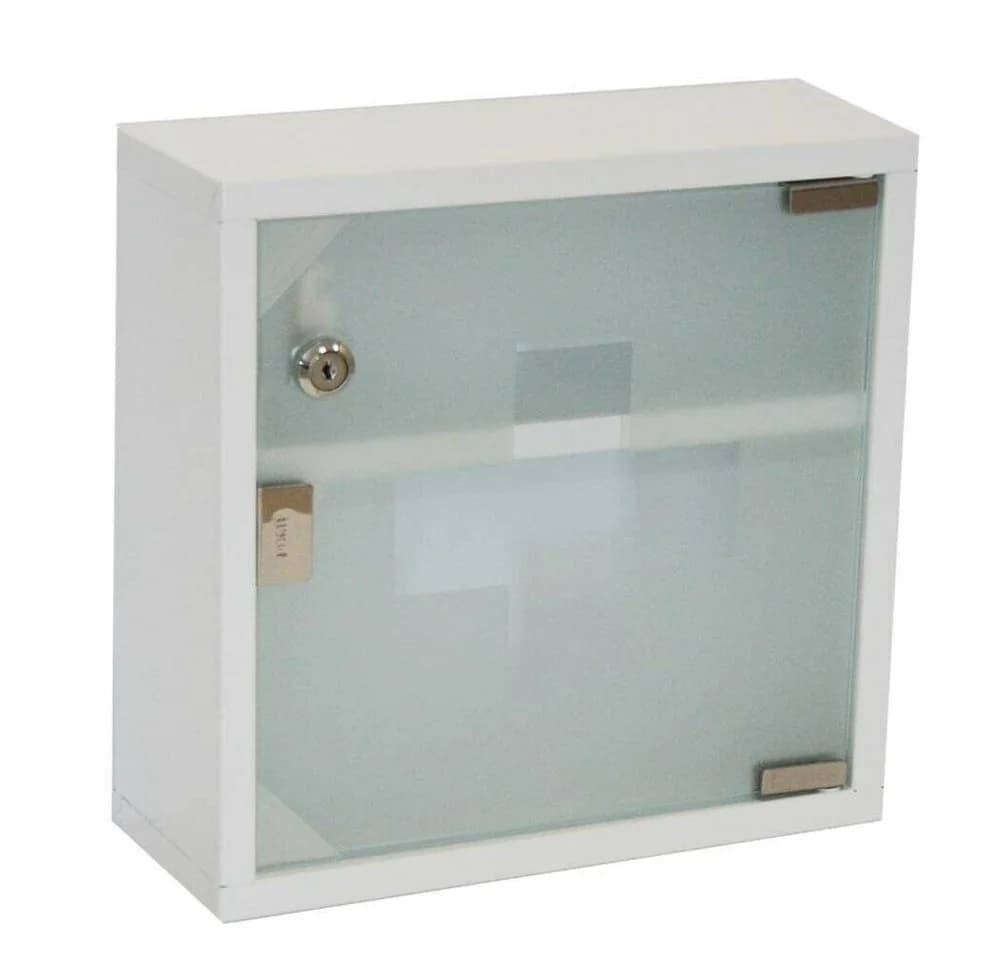 style home Medizinschrank Weiß Abschließbar mit Glastür - Bild 4