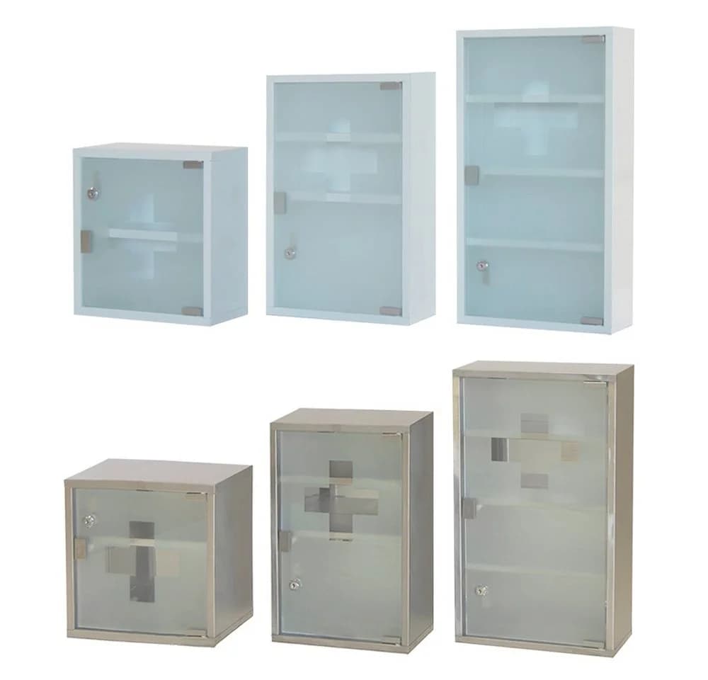 style home Medizinschrank Weiß Abschließbar mit Glastür - Bild 5