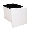 style home Sitzhocker faltbar mit Stauraum Weiß Kunstleder Bild 4