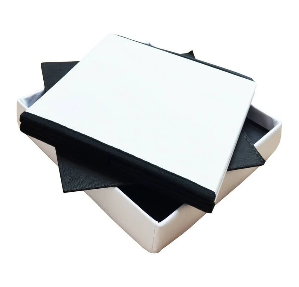 style home Sitzhocker faltbar mit Stauraum Weiß Kunstleder - Bild 5