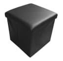 style home Faltbarer Sitzhocker mit Stauraum Schwarz Kunstleder Bild 2