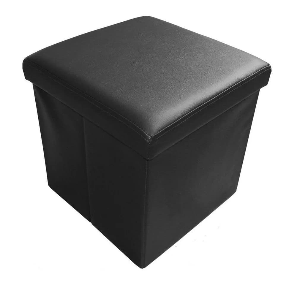 style home Faltbarer Sitzhocker mit Stauraum Schwarz Kunstleder - Bild 2