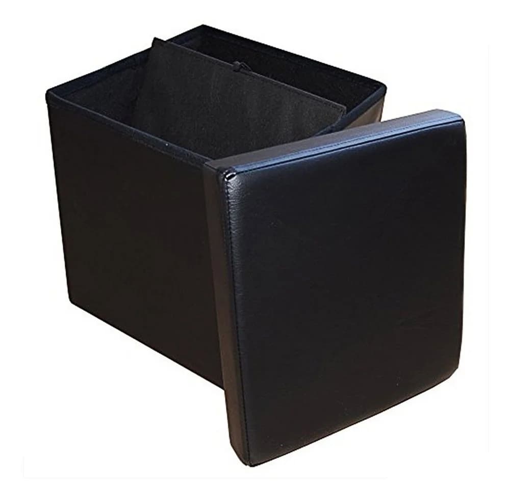 style home Faltbarer Sitzhocker mit Stauraum Schwarz Kunstleder - Bild 3