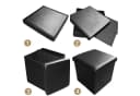 style home Faltbarer Sitzhocker mit Stauraum Schwarz Kunstleder Bild 5