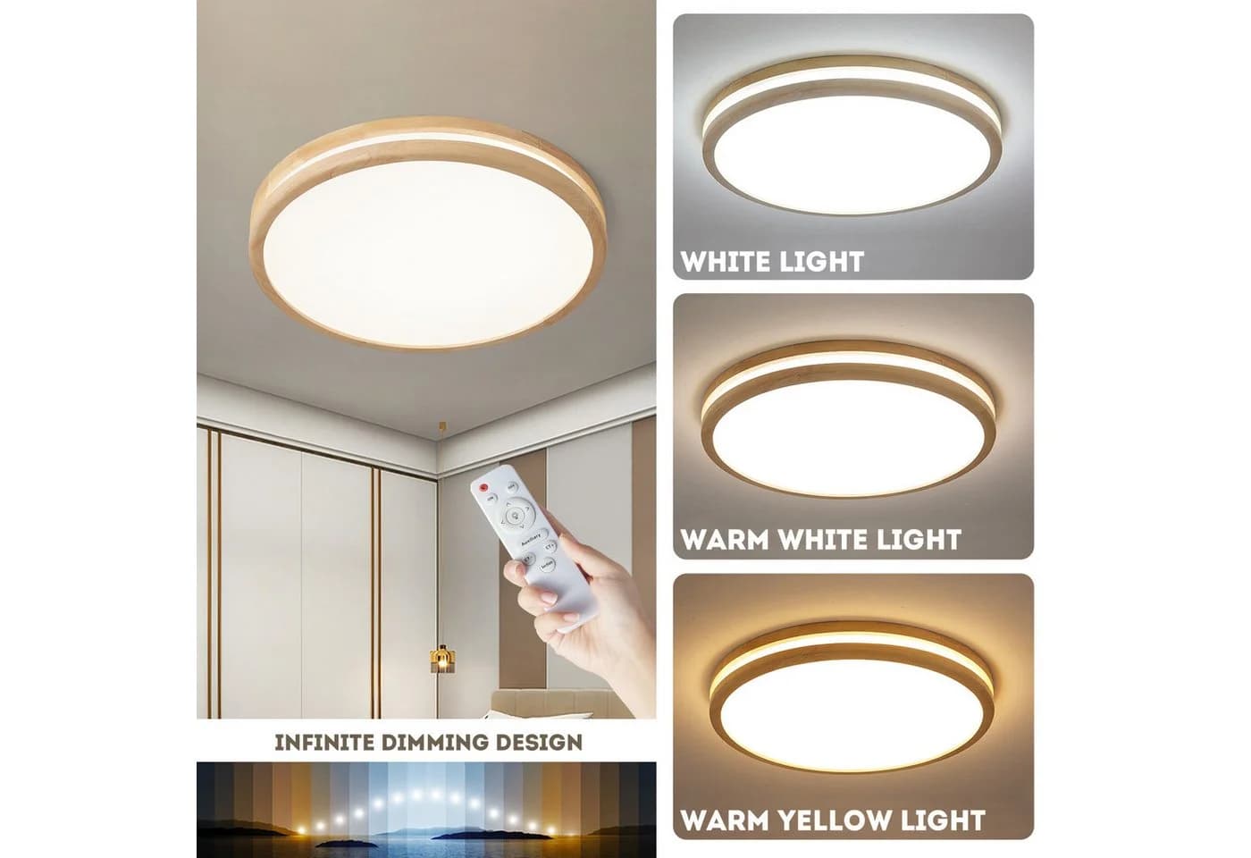 style home LED Deckenleuchte 96W Dimmbar Fernbedienung Warm- & Kaltweiß