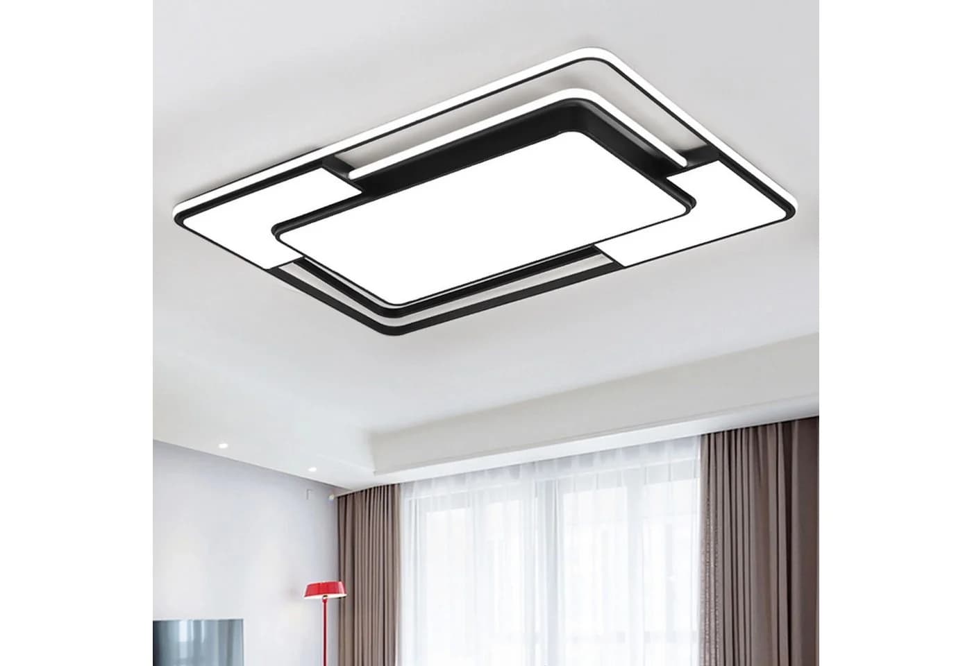 style home LED Deckenleuchte Rechteckig Dimmbar Schwarz - Bild 2