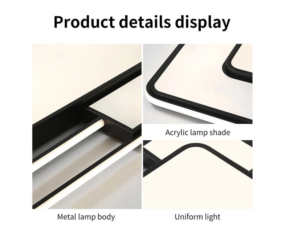 style home LED Deckenleuchte Rechteckig Dimmbar Schwarz - Bild 4