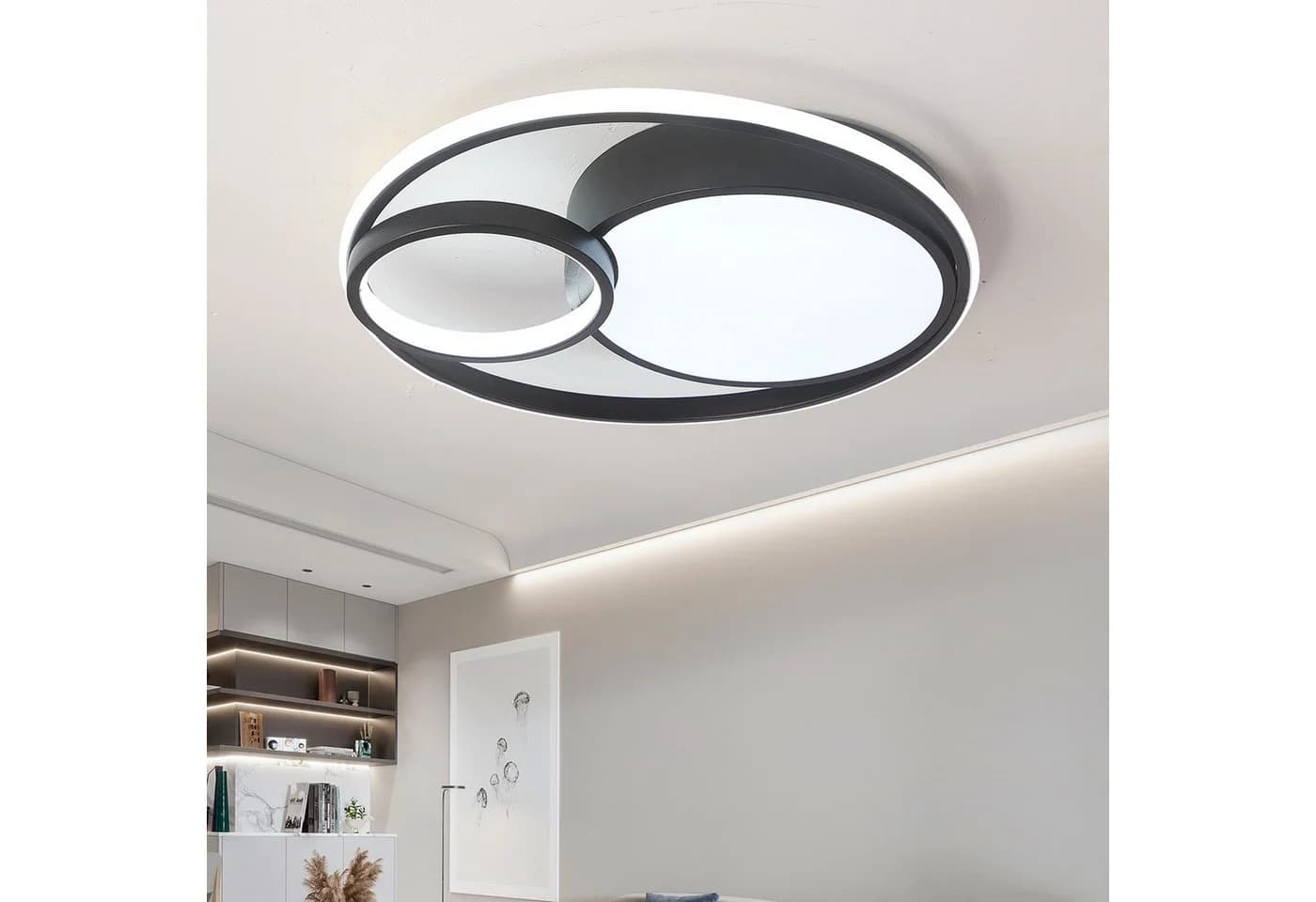 style home LED Deckenleuchte Dimmbar Schwarz mit Fernbedienung - Bild 2