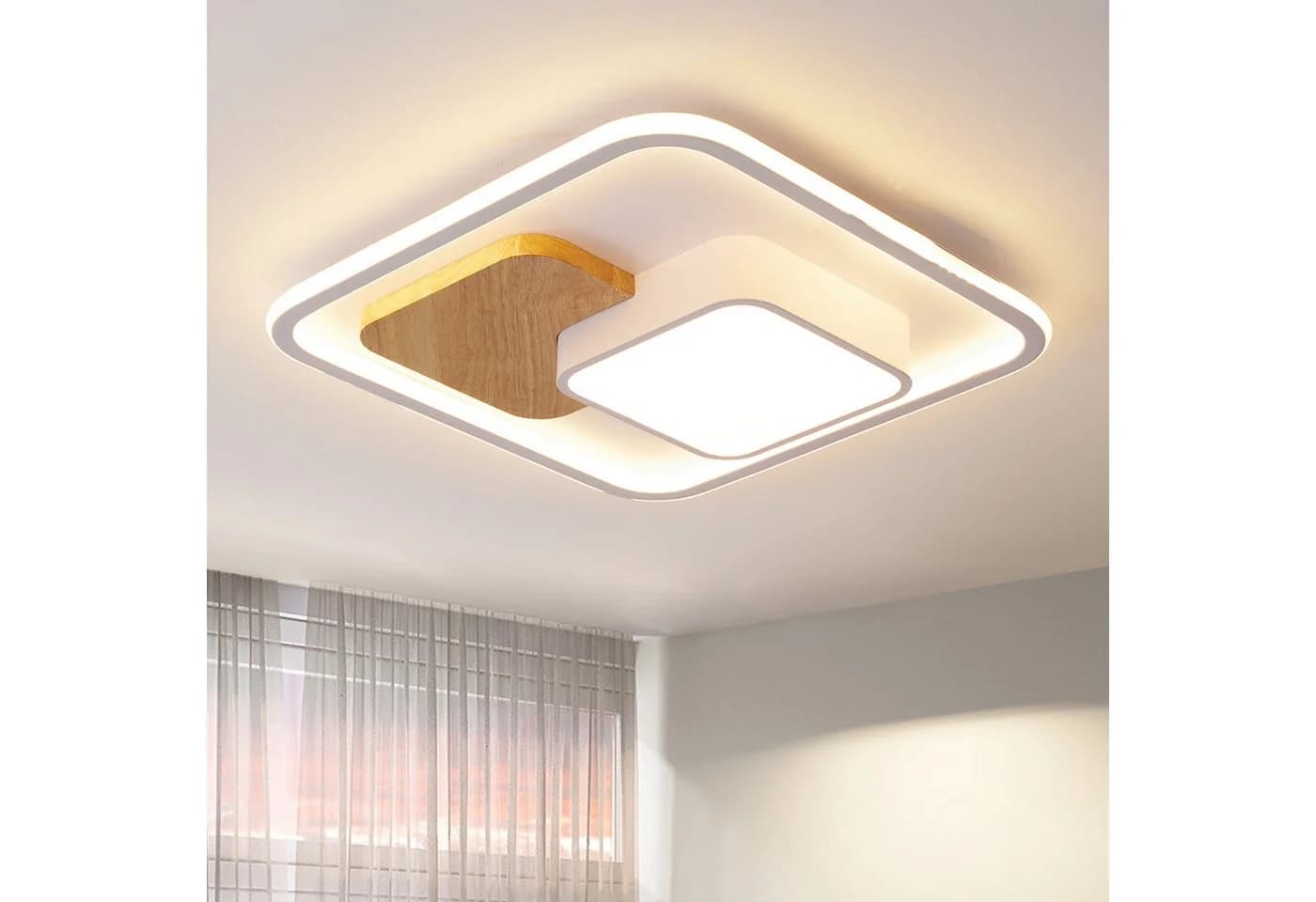 style home LED Deckenleuchte 93W dimmbar Metall Holz - Bild 2
