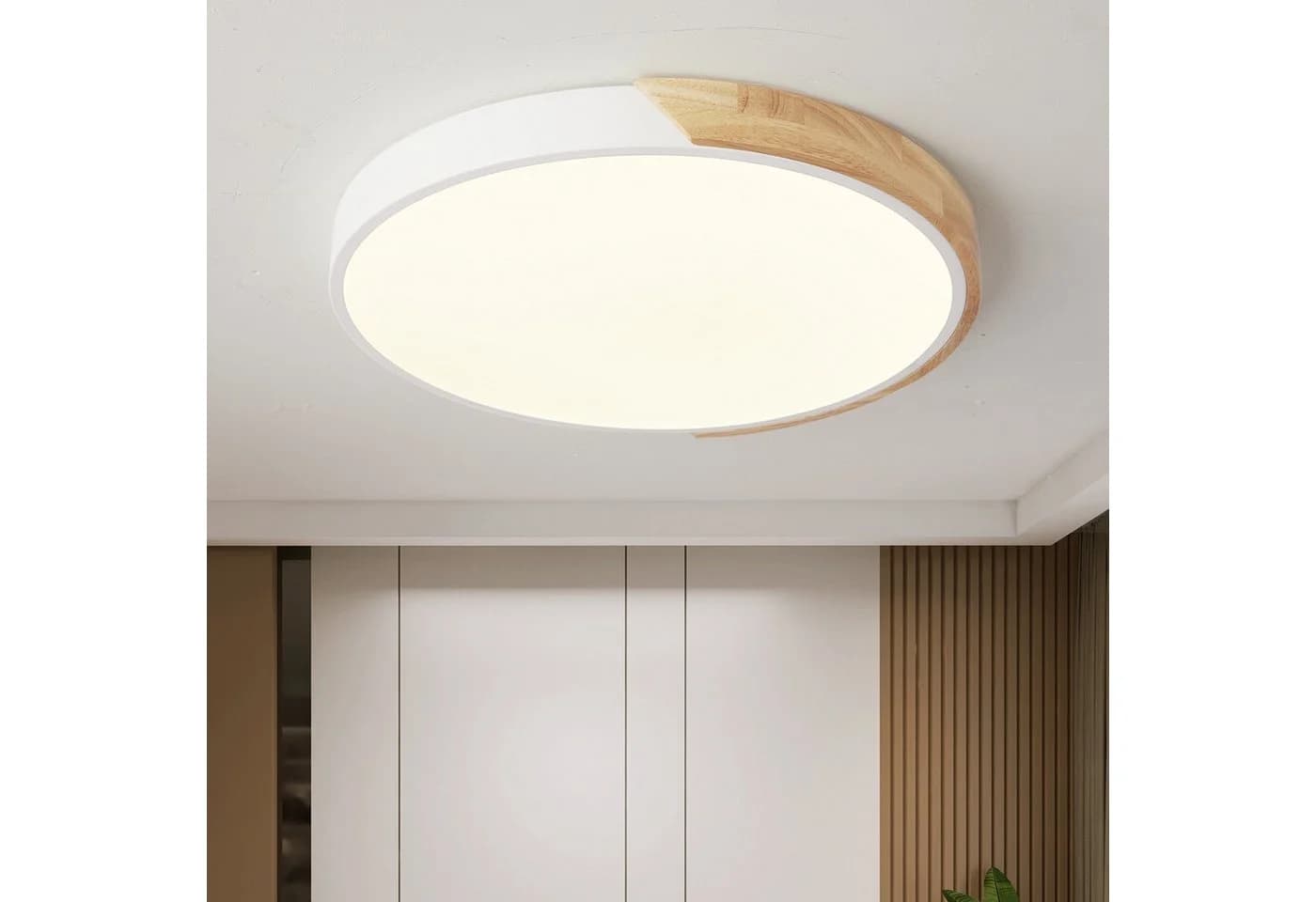 style home LED Deckenleuchte 36W dimmbar Metall Holz Acryl - Bild 2