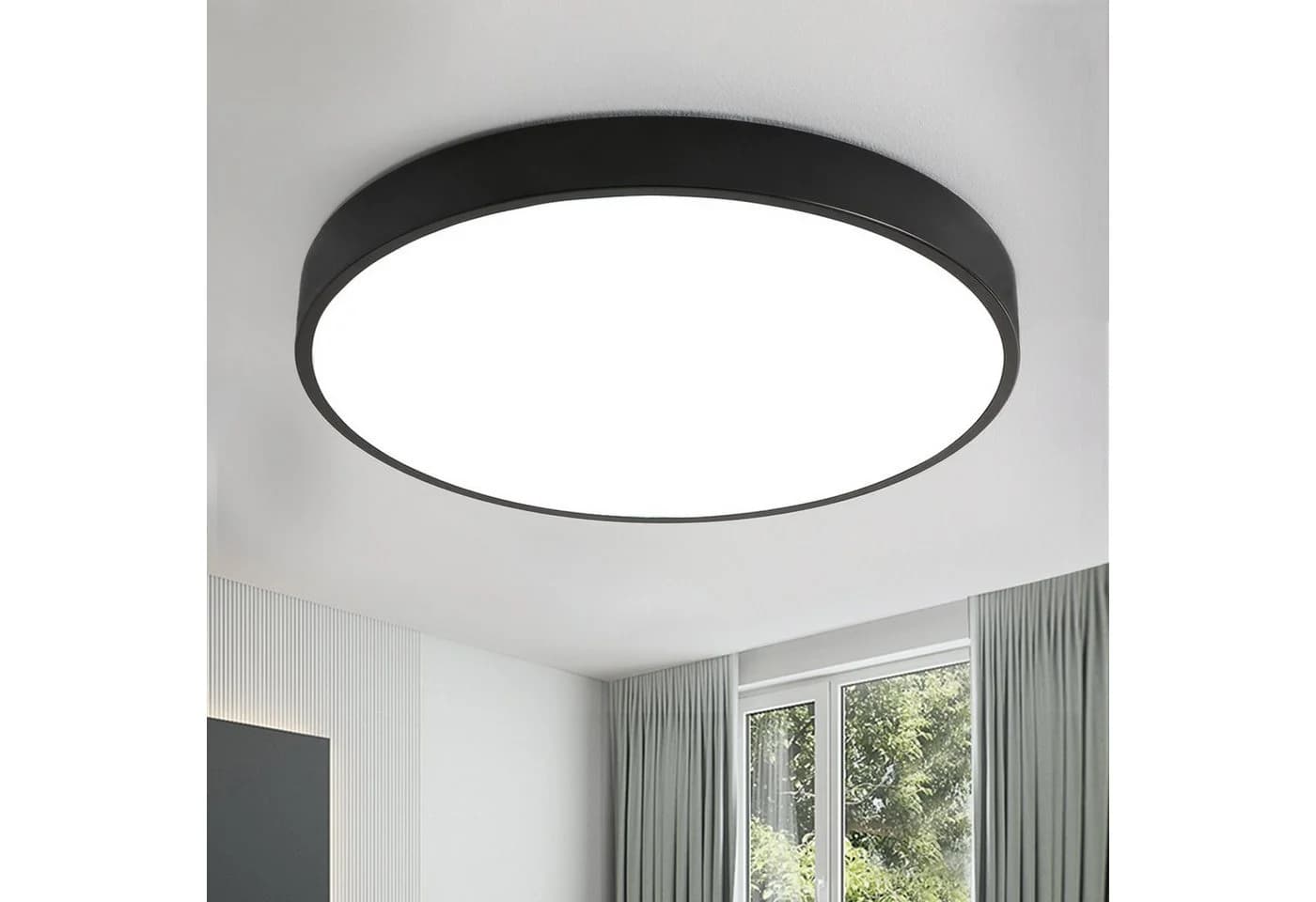 style home LED Deckenleuchte Schwarz Metall 36W Warmweiß - Bild 2