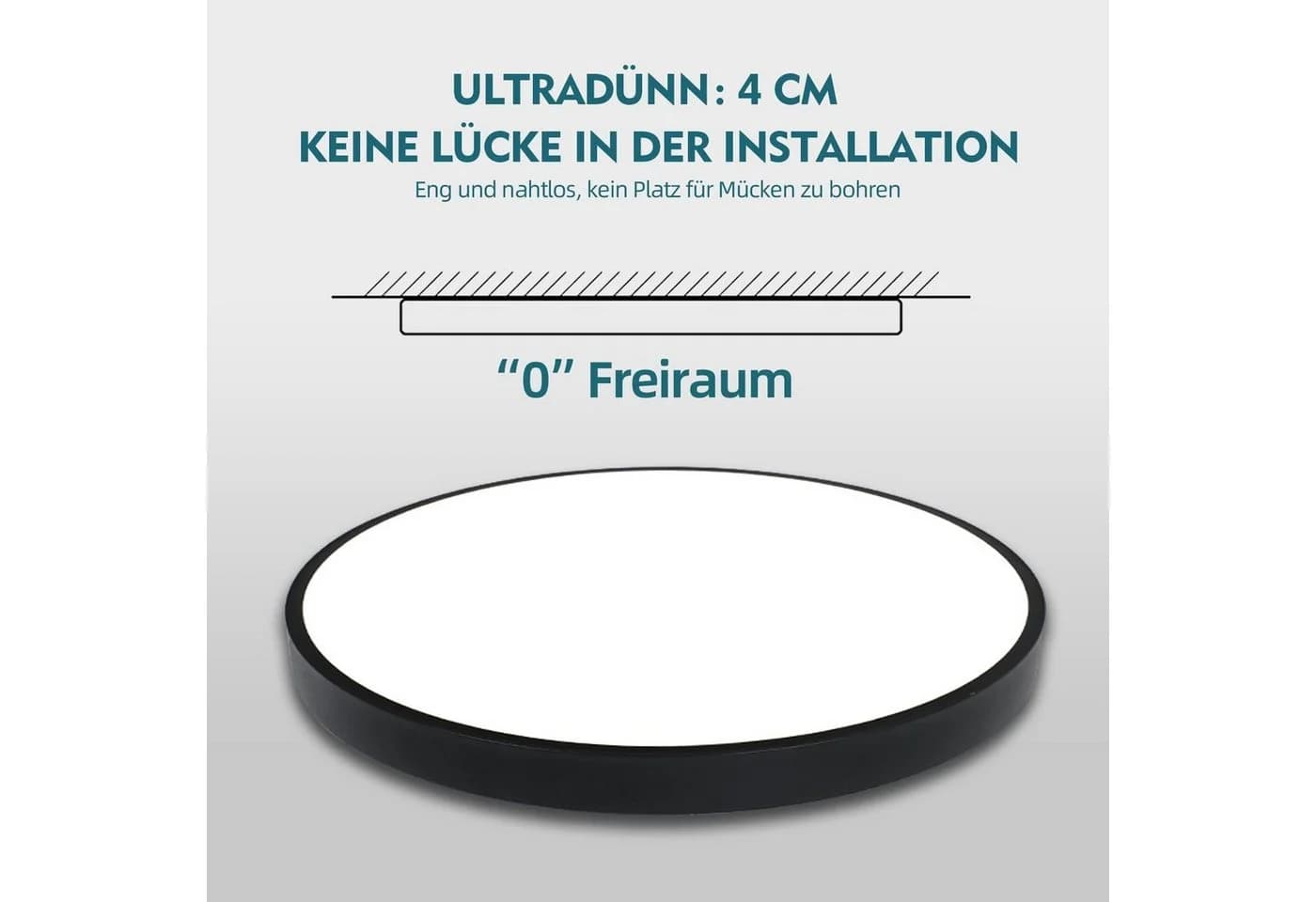 style home LED Deckenleuchte Schwarz Metall 36W Warmweiß - Bild 5