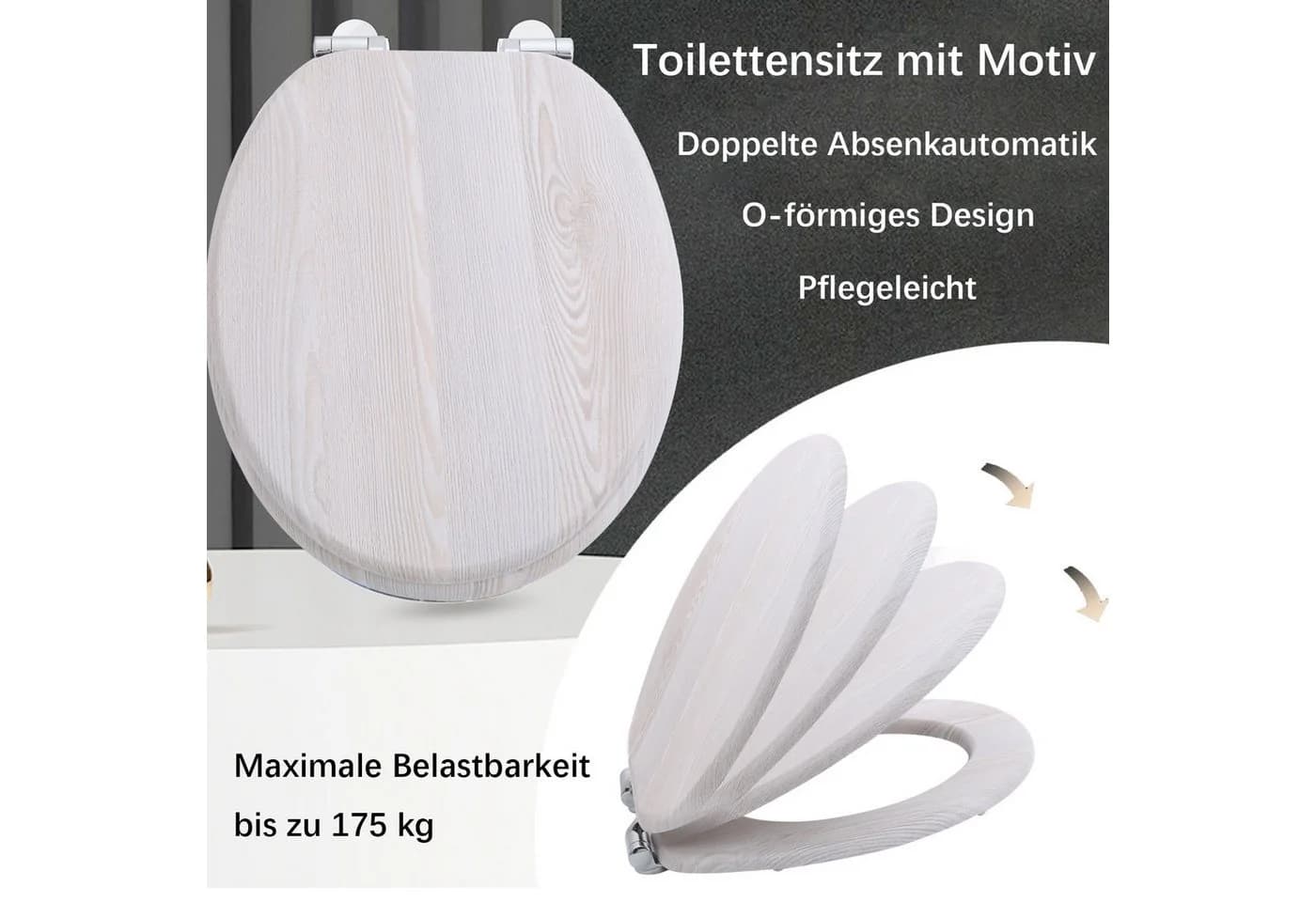 style home WC-Sitz Oval mit Softclose und Holzkern Weiss