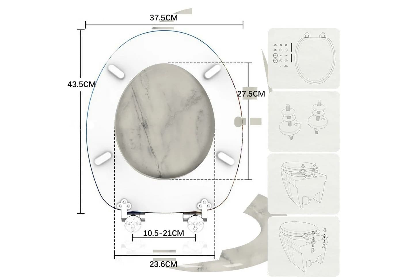 style home WC-Sitz Oval mit Softclose und Holzkern - Bild 4
