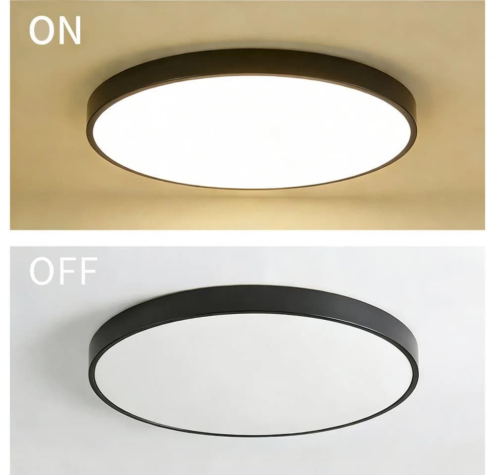style home Deckenleuchte LED Flach Rund 24W Warmweiß Schwarz - Bild 5