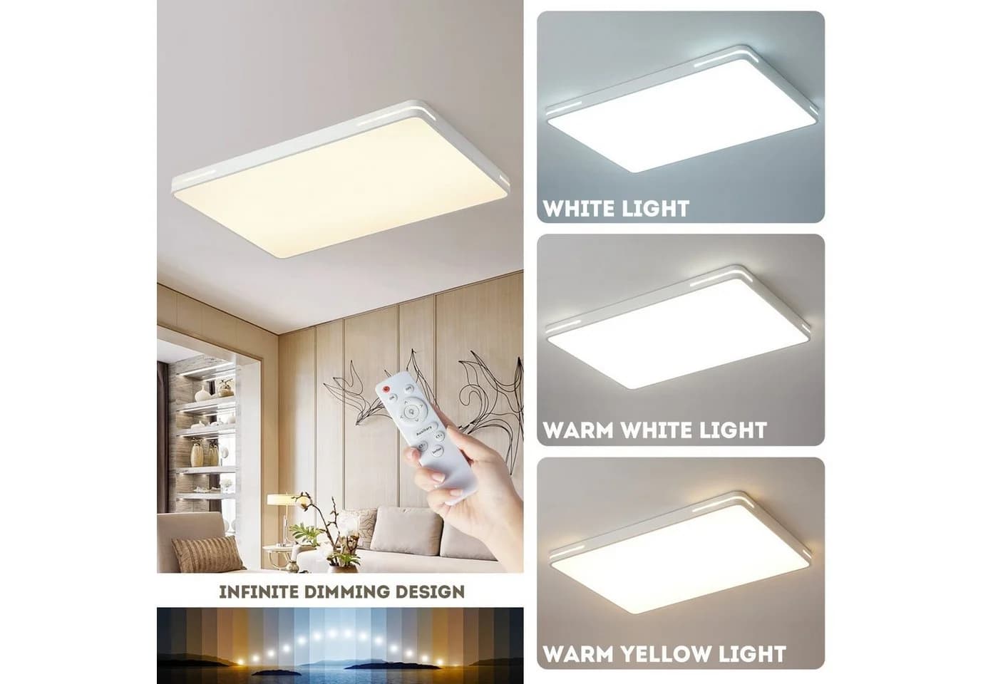 style home LED Deckenleuchte dimmbar Schwarz/Weiß