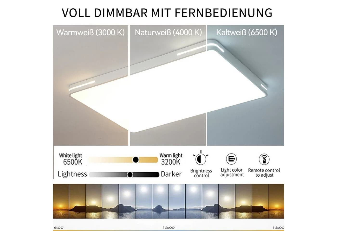 style home LED Deckenleuchte dimmbar Schwarz/Weiß - Bild 5