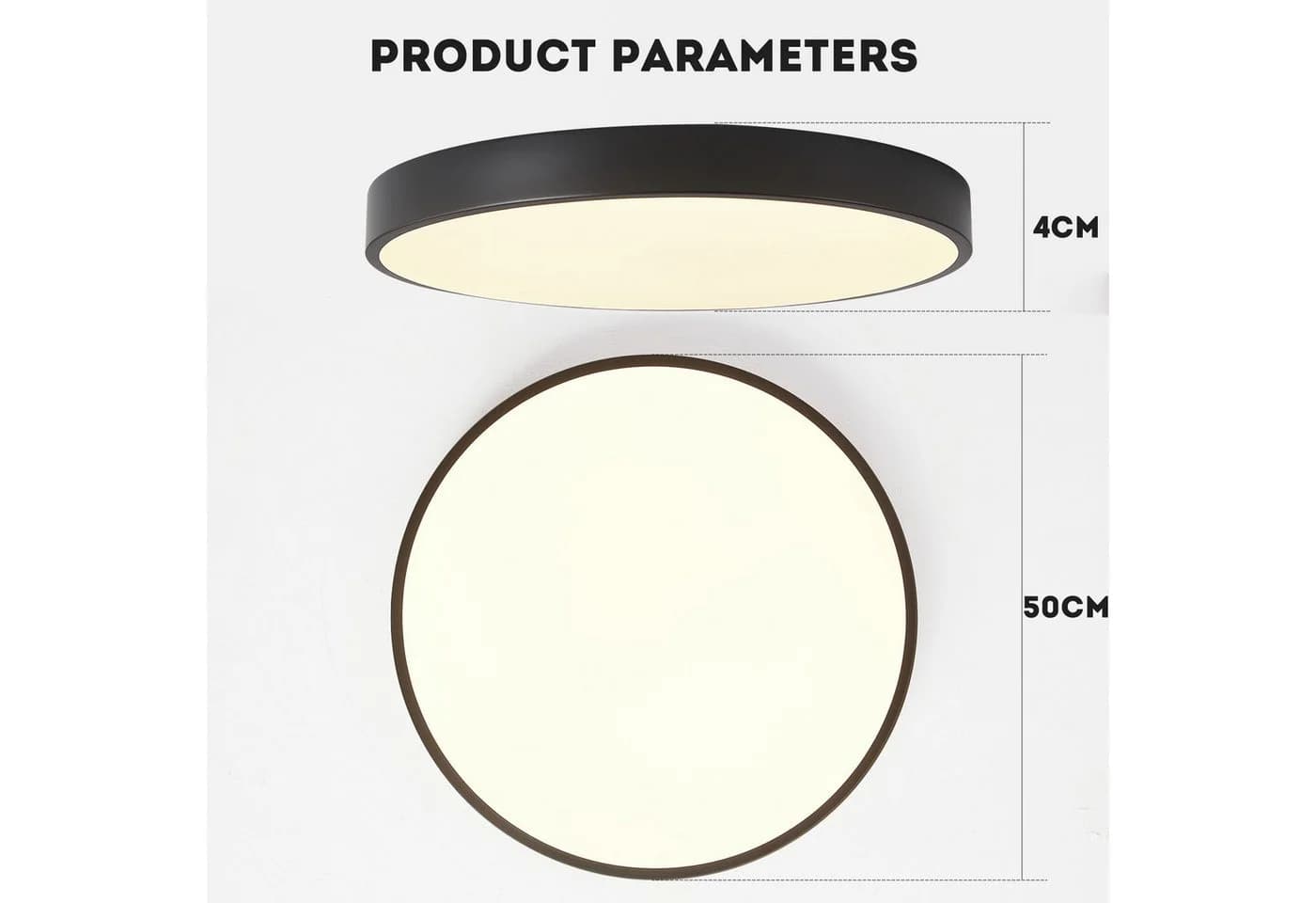 style home LED Deckenleuchte Flach Rund Schwarz 50cm - Bild 5