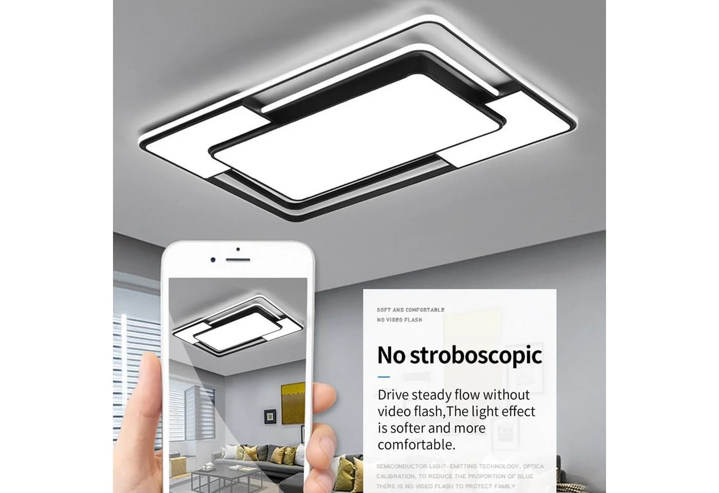style home Deckenleuchte LED 150W Dimmbar Fernbedienung