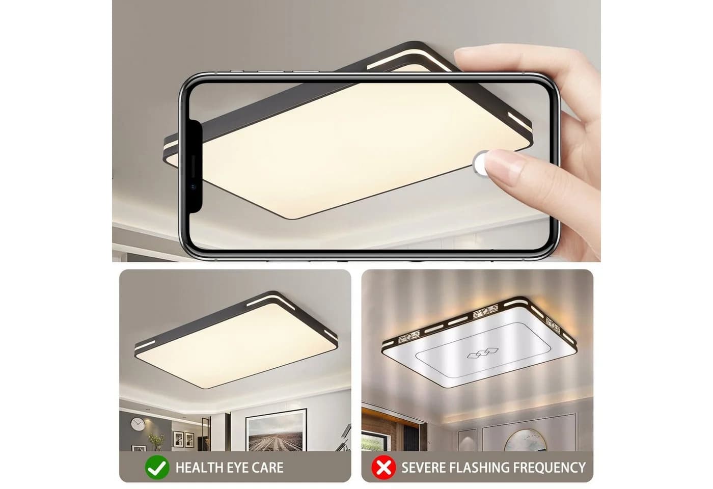 style home LED Deckenleuchte Schwarz Dimmbar Fernbedienung - Bild 3