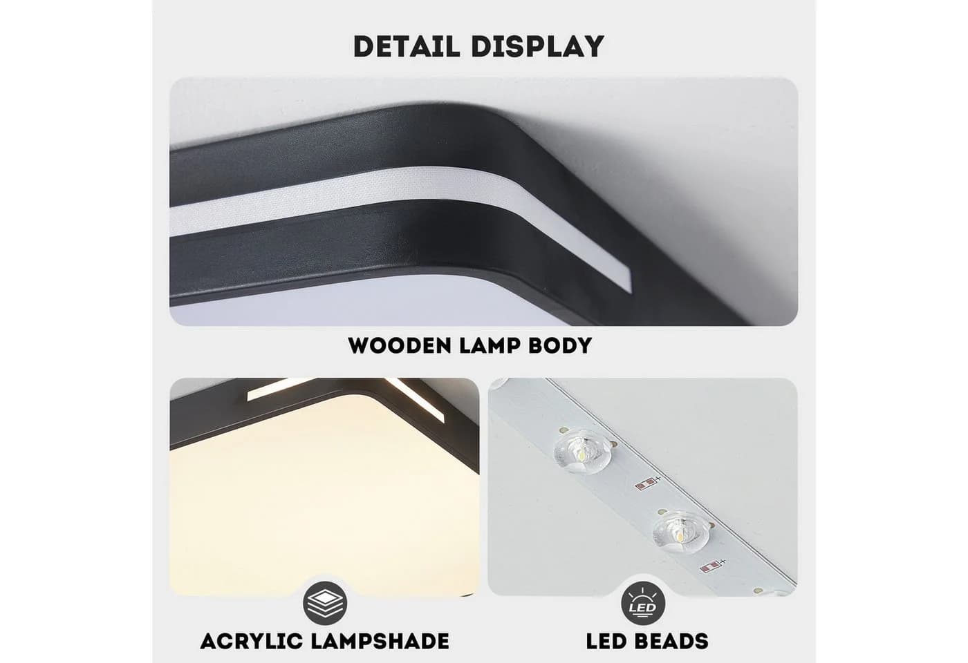 style home LED Deckenleuchte Schwarz Dimmbar Fernbedienung - Bild 4