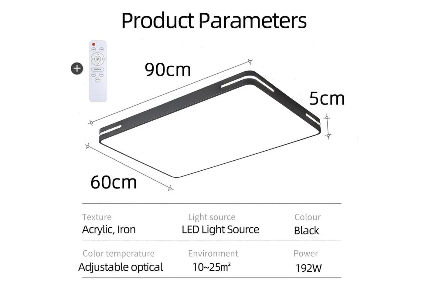 style home LED Deckenleuchte Schwarz Dimmbar Fernbedienung - Bild 5
