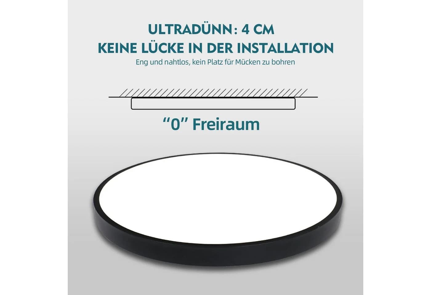 Ultraslim Deckenleuchte in Schwarz - Bild 4
