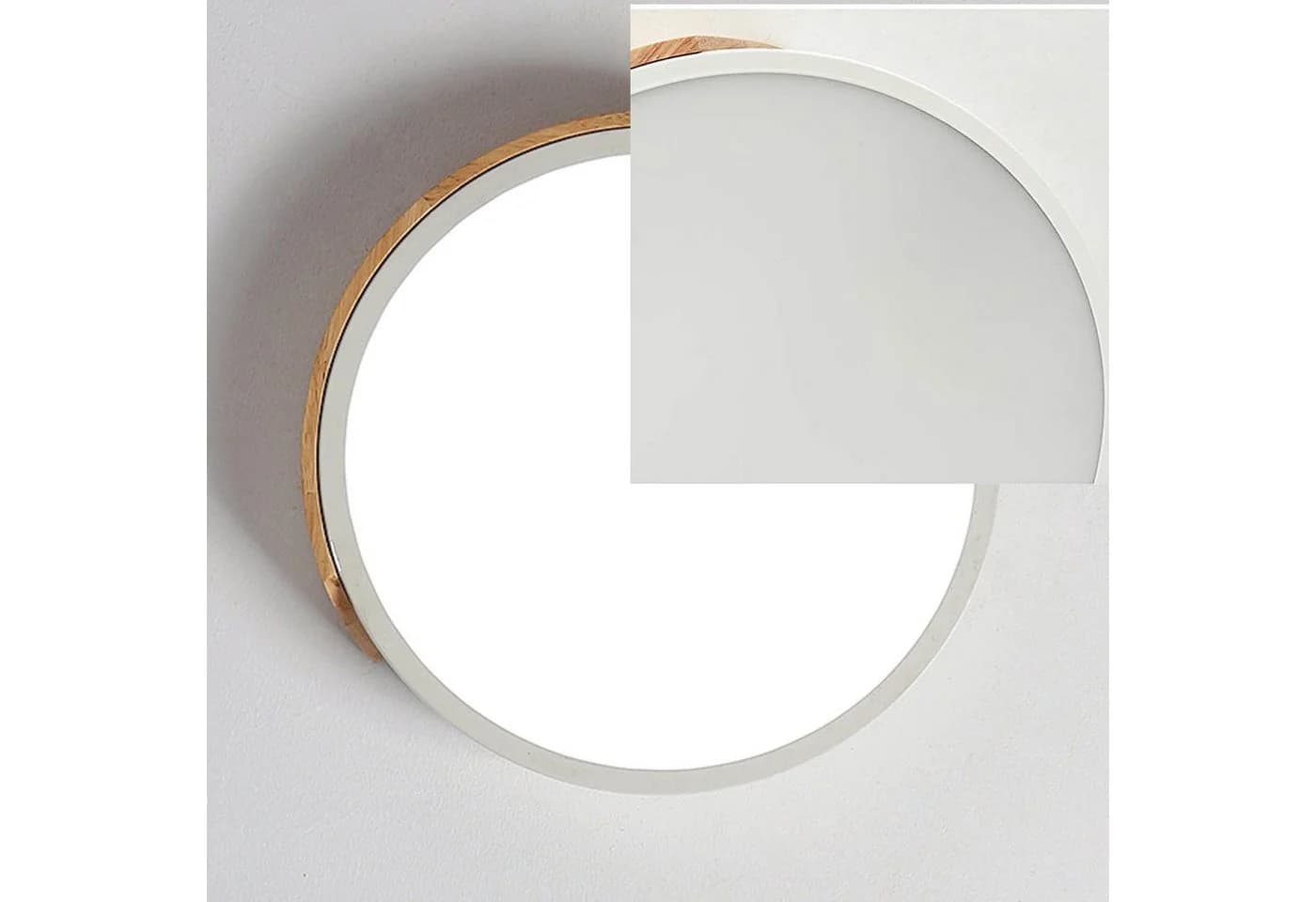 style home Deckenleuchte Runde LED Deckenlampe dimmbar mit Fernbedienung, Warmweiß bis Kaltweiß, 3000K-6000K, 36W Holz Lampe für Wohnzimmer Büro Schlafzimmer - Bild 5