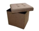 style home Sitzhocker mit Stauraum faltbar Leinen Braun Bild 3