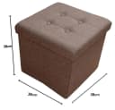style home Sitzhocker mit Stauraum faltbar Leinen Braun Bild 5