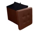 style home Sitzhocker mit Stauraum faltbar Leinen Dunkelbraun Bild 1