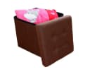 style home Sitzhocker mit Stauraum faltbar Leinen Dunkelbraun Bild 3
