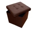 style home Sitzhocker mit Stauraum faltbar Leinen Dunkelbraun Bild 4