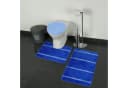 Almina Badematte 3-Teilig Set Blau Streifenmuster Rutschfest Bild 1