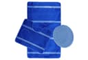 Almina Badematte 3-Teilig Set Blau Streifenmuster Rutschfest Bild 2
