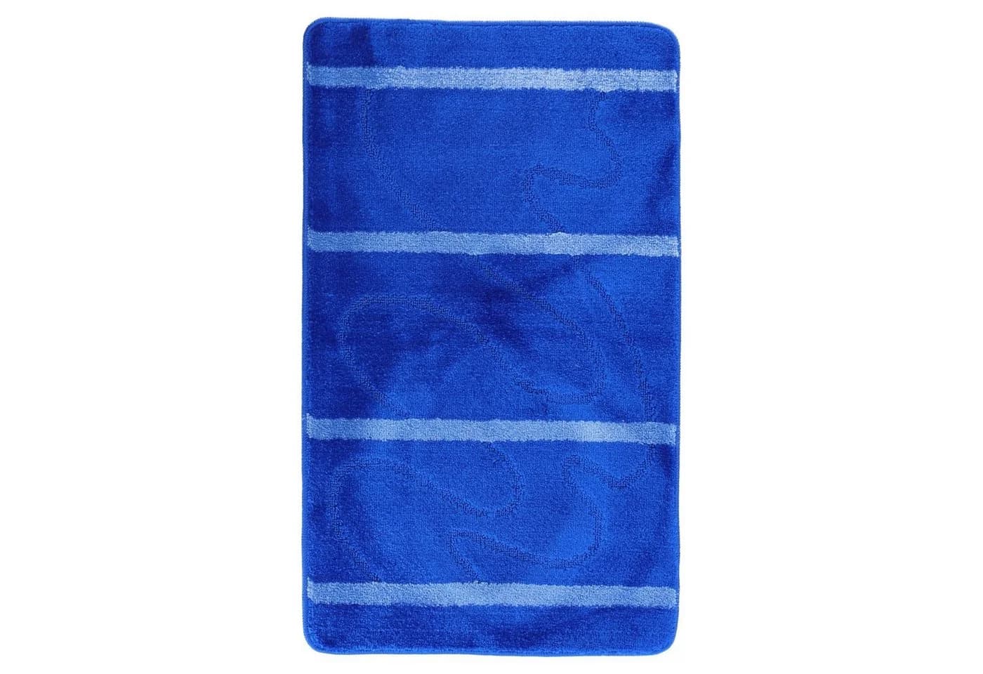 Almina Badematte 3-Teilig Set Blau Streifenmuster Rutschfest - Bild 3