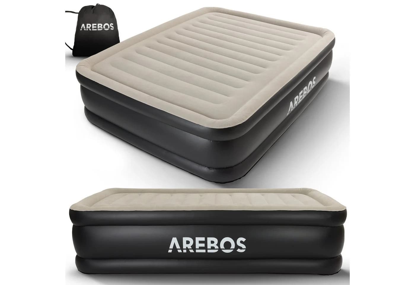 Arebos Luftbett mit integrierter Pumpe Grau Anthrazit - Bild 2