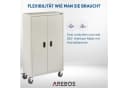 AREBOS Aktenschrank Grau mit Rollen & Schloss Bild 4