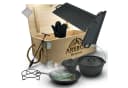 AREBOS Dutch Oven BBQ Set 5-tlg. aus Gusseisen mit Holzkiste Bild 2